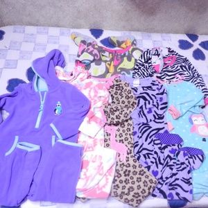 Lot of 7 Carter's Pajamas Little Girl
